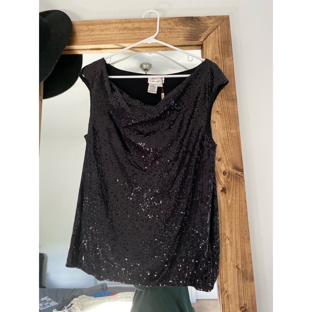 MSSP Black Sequin Tank